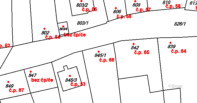 Oleksovice 66 na parcele st. 845/1 v KÚ Oleksovice, Katastrální mapa