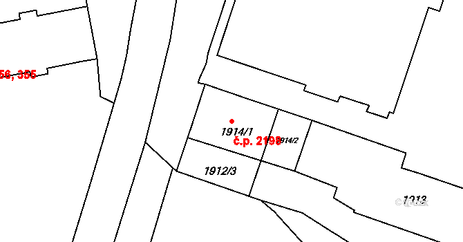 Přerov I-Město 2198, Přerov na parcele st. 1914/1 v KÚ Přerov, Katastrální mapa