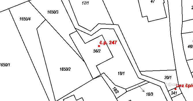 Heřmanice v Podještědí 247, Jablonné v Podještědí na parcele st. 56/2 v KÚ Heřmanice v Podještědí, Katastrální mapa