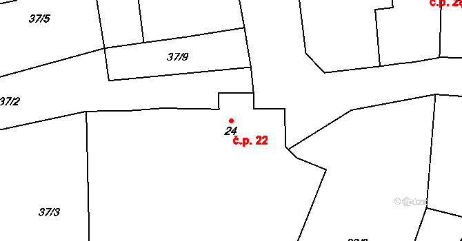 Drahov 22 na parcele st. 24 v KÚ Drahov, Katastrální mapa