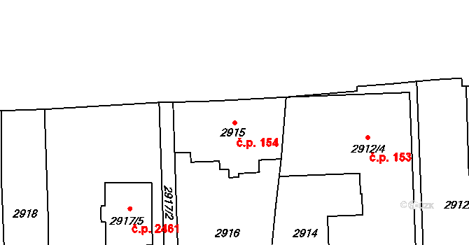 Břevnov 154, Praha na parcele st. 2915 v KÚ Břevnov, Katastrální mapa