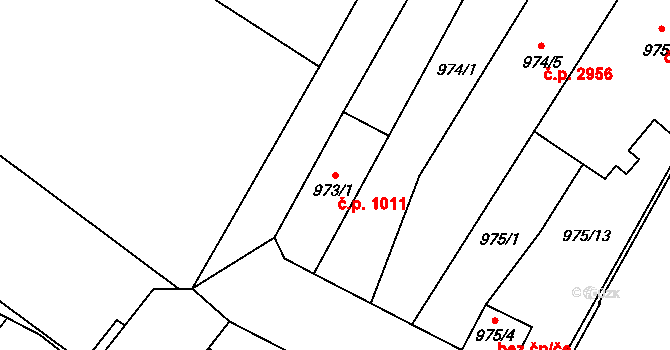 Předměstí 1011, Opava na parcele st. 973/1 v KÚ Opava-Předměstí, Katastrální mapa