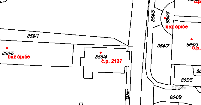 Turnov 2137 na parcele st. 856/4 v KÚ Turnov, Katastrální mapa