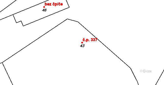 Třebestovice 337 na parcele st. 43 v KÚ Třebestovice, Katastrální mapa