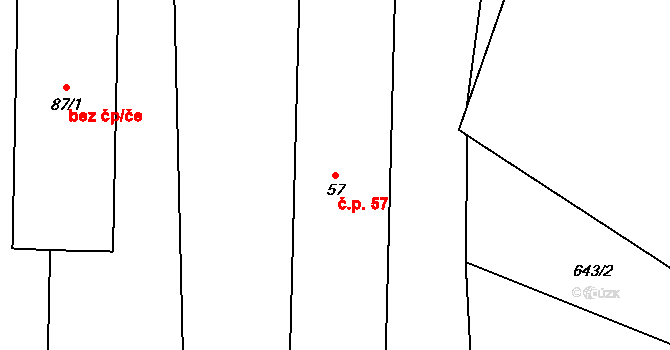 Svinětice 57, Bavorov na parcele st. 57 v KÚ Svinětice, Katastrální mapa