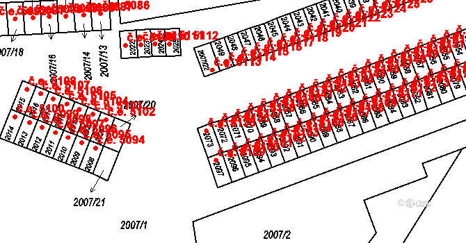 Kadaň 5137 na parcele st. 2071 v KÚ Kadaň, Katastrální mapa