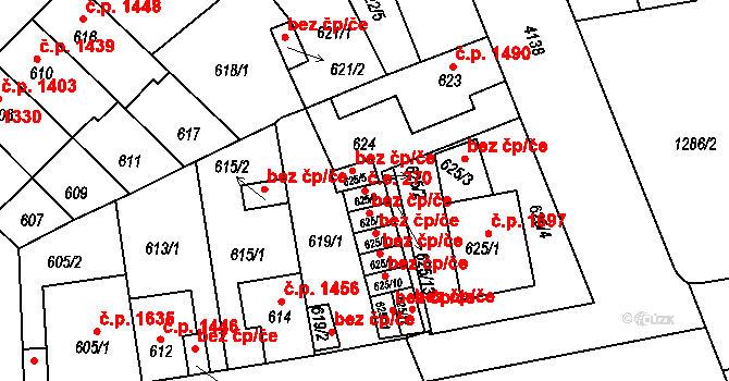 Roudnice nad Labem 270 na parcele st. 625/6 v KÚ Roudnice nad Labem, Katastrální mapa