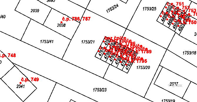 Havlíčkův Brod 1790 na parcele st. 4787 v KÚ Havlíčkův Brod, Katastrální mapa