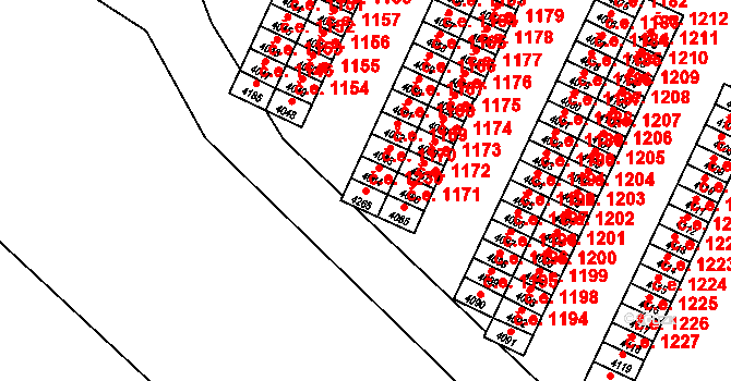 Kuřim 1230 na parcele st. 4265 v KÚ Kuřim, Katastrální mapa