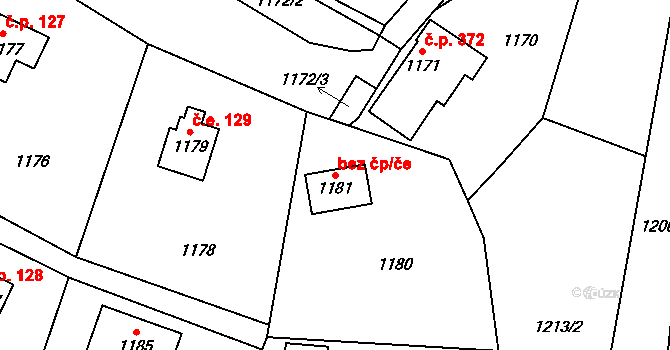 Ústí nad Labem 38813131 na parcele st. 1181 v KÚ Brná nad Labem, Katastrální mapa