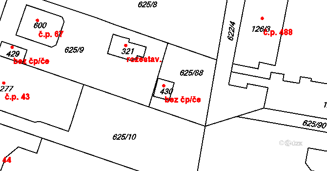 Předměřice nad Labem 40307131 na parcele st. 430 v KÚ Předměřice nad Labem, Katastrální mapa