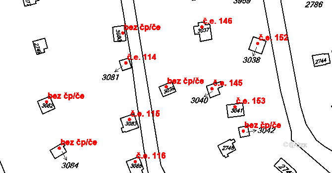 Vrchlabí 41601131 na parcele st. 3039 v KÚ Vrchlabí, Katastrální mapa