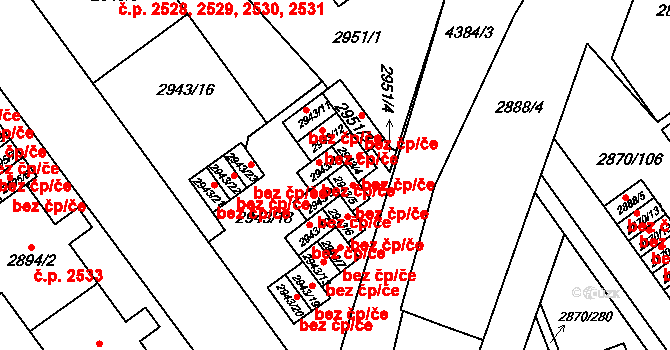 Teplice 41809131 na parcele st. 2943/5 v KÚ Teplice, Katastrální mapa