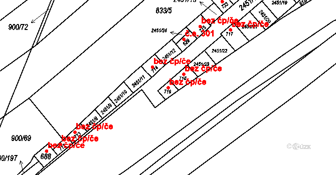 Moravany 42185131 na parcele st. 719 v KÚ Moravany u Kyjova, Katastrální mapa