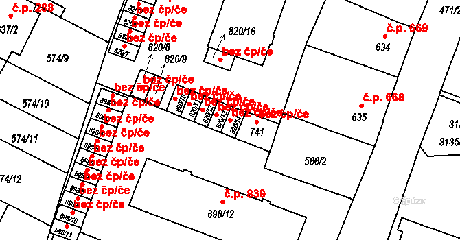 Milevsko 43163131 na parcele st. 820/14 v KÚ Milevsko, Katastrální mapa