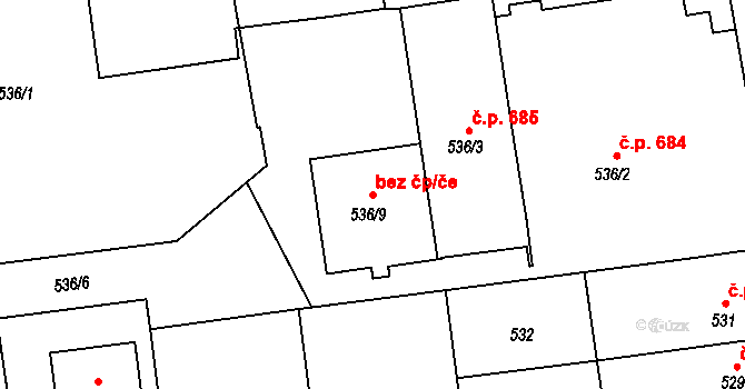 Bolatice 43733131 na parcele st. 536/9 v KÚ Bolatice, Katastrální mapa