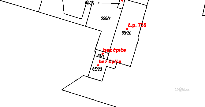 Dolní Břežany 45677131 na parcele st. 65/22 v KÚ Dolní Břežany, Katastrální mapa