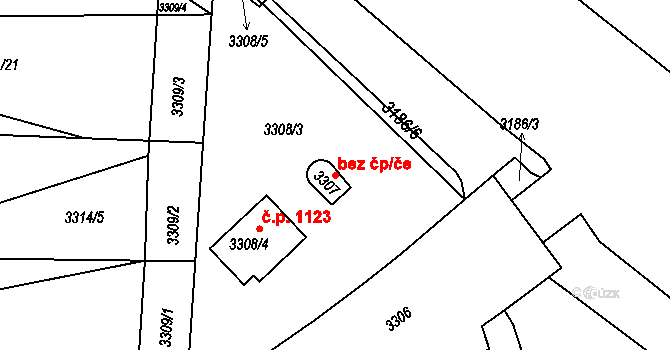 Řevnice 45741131 na parcele st. 3307 v KÚ Řevnice, Katastrální mapa