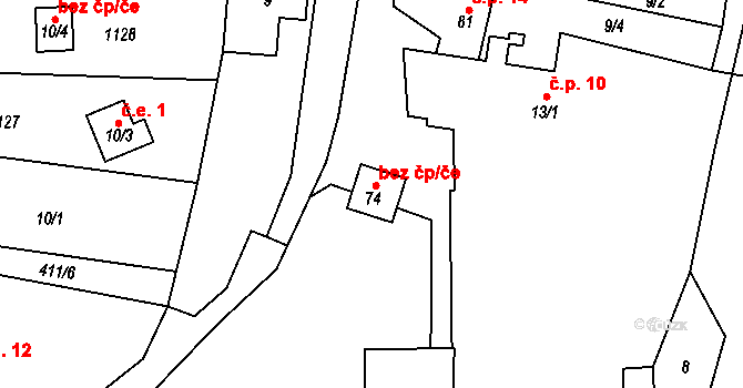 Liběšice 47636131 na parcele st. 74 v KÚ Horní Nezly, Katastrální mapa