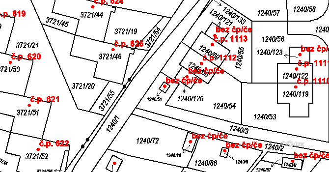 Liberec 48730131 na parcele st. 1240/51 v KÚ Rochlice u Liberce, Katastrální mapa