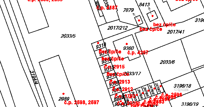 Hodonín 49276131 na parcele st. 9317 v KÚ Hodonín, Katastrální mapa