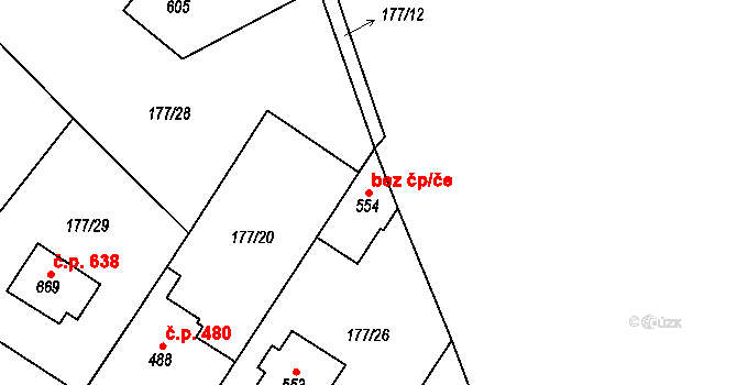 Neratovice 49386131 na parcele st. 554 v KÚ Neratovice, Katastrální mapa