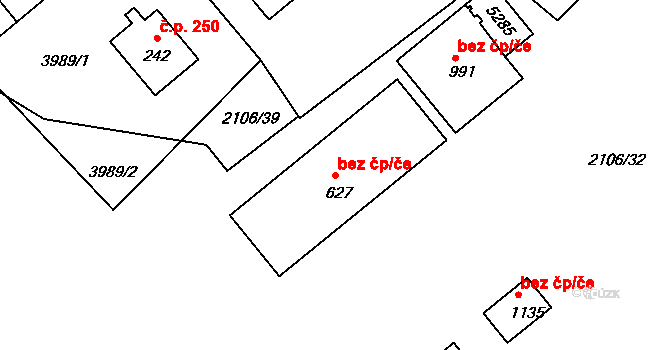 Borovany 49528131 na parcele st. 627 v KÚ Borovany, Katastrální mapa