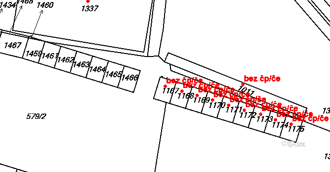 Cheb 50299131 na parcele st. 1167 v KÚ Háje u Chebu, Katastrální mapa