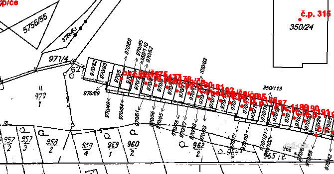 Dobšice 50421131 na parcele st. 970/10 v KÚ Dobšice u Znojma, Katastrální mapa