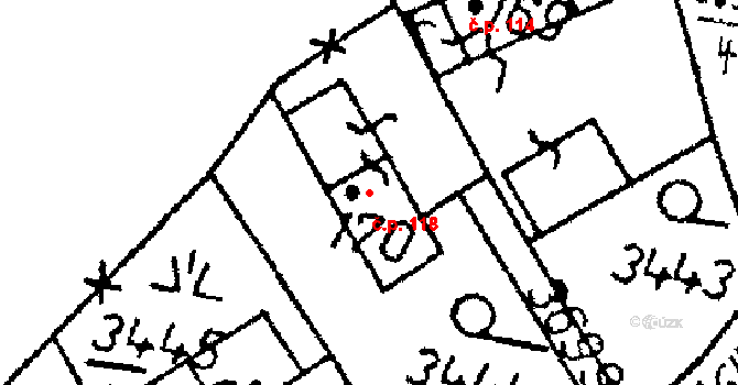 Chodská Lhota 118 na parcele st. 170 v KÚ Chodská Lhota, Katastrální mapa
