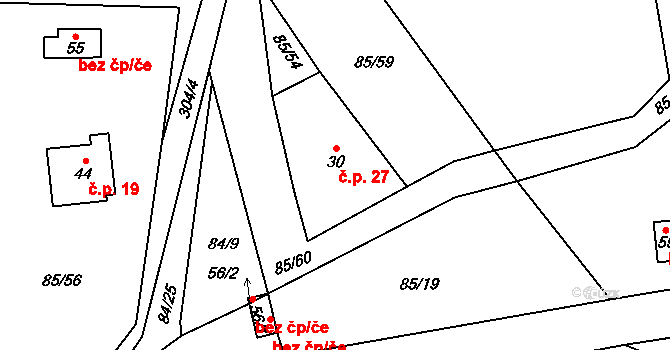 Lipka 27, Vimperk na parcele st. 30 v KÚ Lipka u Vimperka, Katastrální mapa