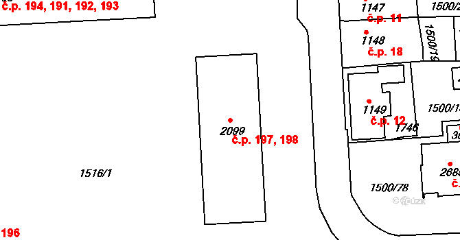 Nádražní Předměstí 197,198, Český Krumlov na parcele st. 2099 v KÚ Český Krumlov, Katastrální mapa
