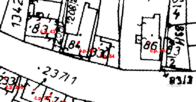 Častolovice 64 na parcele st. 330 v KÚ Častolovice, Katastrální mapa
