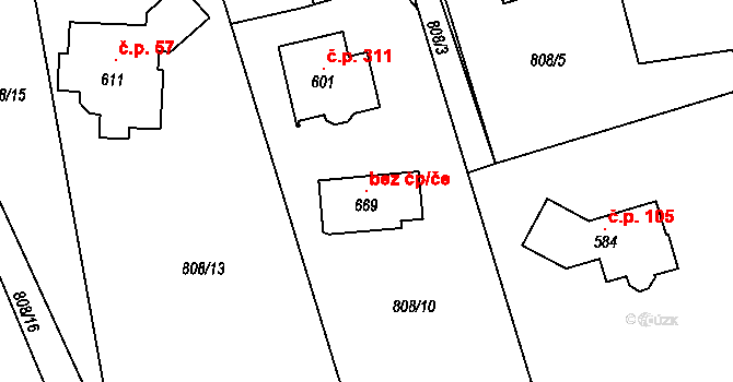Hnátnice 120986132 na parcele st. 669 v KÚ Hnátnice, Katastrální mapa