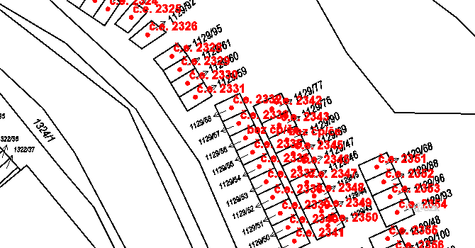Jihlava 2333 na parcele st. 1129/57 v KÚ Jihlava, Katastrální mapa