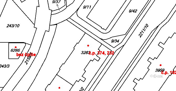 Šumperk 232,374 na parcele st. 3263 v KÚ Šumperk, Katastrální mapa