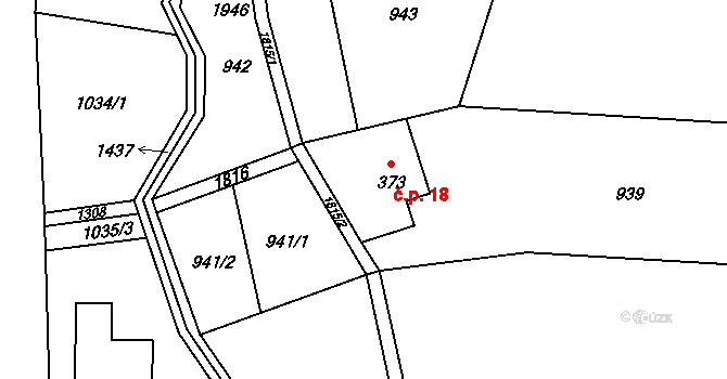 Juliovka 18, Krompach na parcele st. 373 v KÚ Krompach, Katastrální mapa
