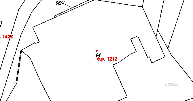 Smržovka 1212 na parcele st. 94 v KÚ Smržovka, Katastrální mapa