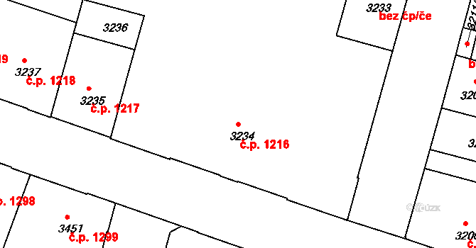 České Budějovice 3 1216, České Budějovice na parcele st. 3234 v KÚ České Budějovice 3, Katastrální mapa