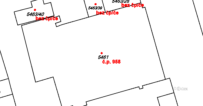 Česká Lípa 958 na parcele st. 5461 v KÚ Česká Lípa, Katastrální mapa