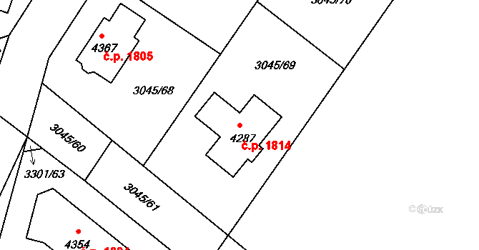 Čelákovice 1814 na parcele st. 4287 v KÚ Čelákovice, Katastrální mapa
