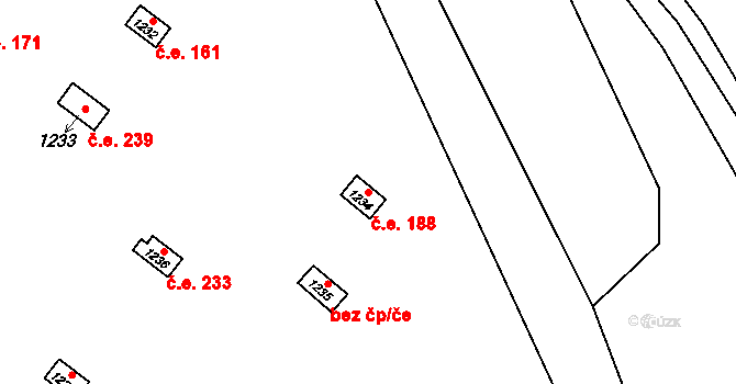 Rokytnice 188, Vsetín na parcele st. 1234 v KÚ Rokytnice u Vsetína, Katastrální mapa