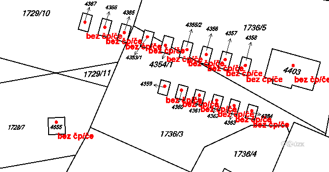 Rožnov pod Radhoštěm 41247132 na parcele st. 4359 v KÚ Rožnov pod Radhoštěm, Katastrální mapa