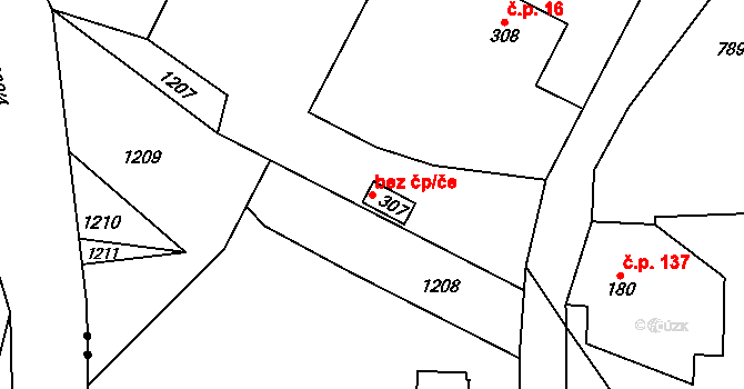 Ústí nad Orlicí 41855132 na parcele st. 307 v KÚ Knapovec, Katastrální mapa