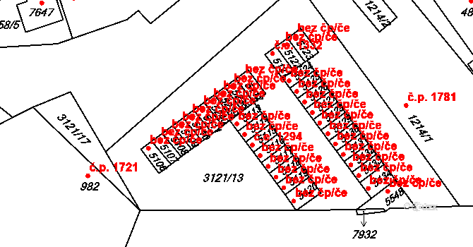 Kroměříž 43284132 na parcele st. 5113 v KÚ Kroměříž, Katastrální mapa