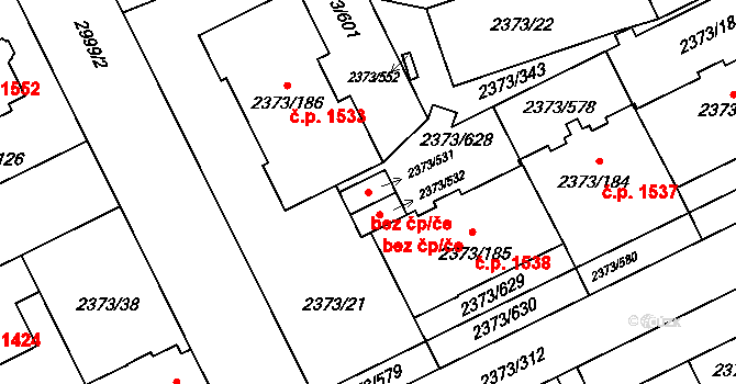 Opava 43799132 na parcele st. 2373/531 v KÚ Opava-Předměstí, Katastrální mapa