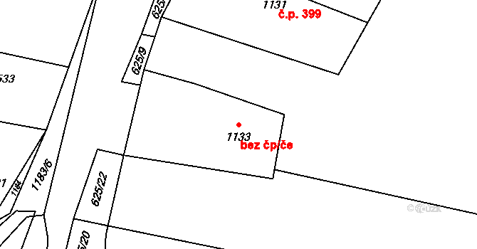 Lužná 44418132 na parcele st. 1133 v KÚ Lužná u Rakovníka, Katastrální mapa