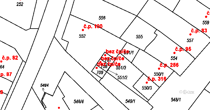 Kroměříž 44997132 na parcele st. 707 v KÚ Vážany u Kroměříže, Katastrální mapa