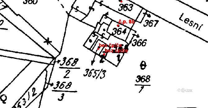 Heřmanova Huť 45761132 na parcele st. 365/2 v KÚ Vlkýš, Katastrální mapa