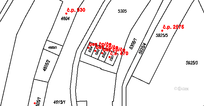 Šternberk 47375132 na parcele st. 5302 v KÚ Šternberk, Katastrální mapa